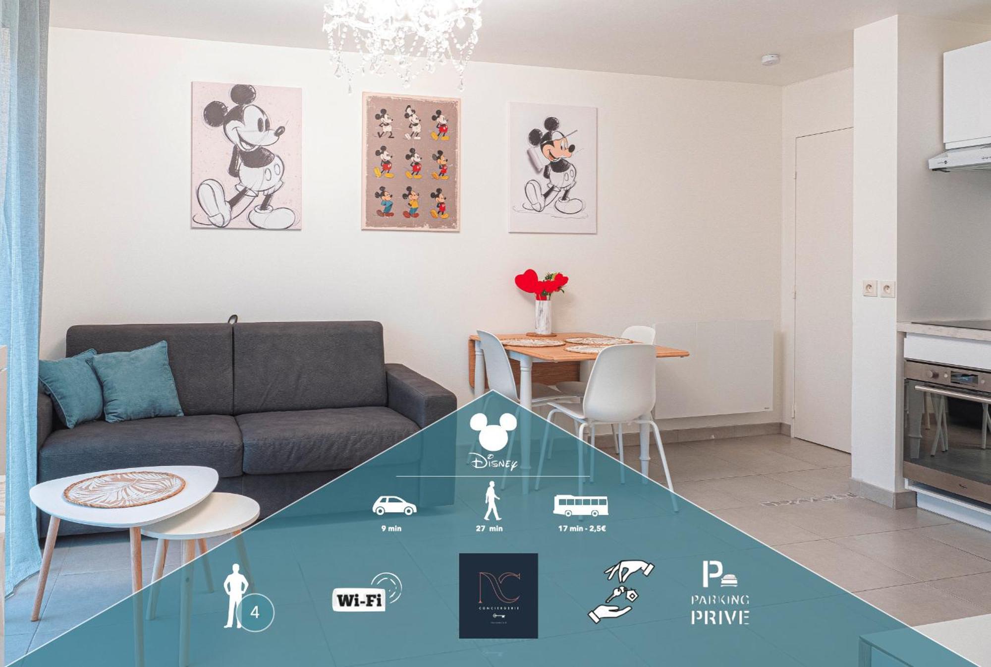 *Disneyland-Paris* 4Pers, Parking, Wifi Chessy  Exteriör bild